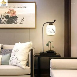 Table Lamps Chinese Lamp Led Lotus Lighting Contemporary Living Room Desk Light Dedication Creative Lights Decoration Home