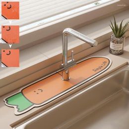 Carpets Kitchen Sink Faucet Drain Pad Bath Mats Cartoon Drainage Non-slip QuickDry Mat For Countertop Protector