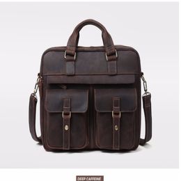 Designer- Men's Briefcase Leather Laptop Male Bag Business Computer Shoulder Bag Genuine Leather Crossbody Messenger Handbag 6360 209o