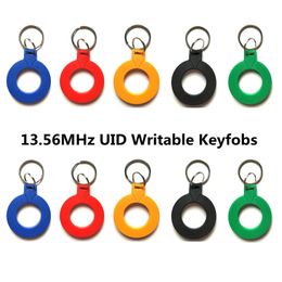 10Pcs IC 13.56MHz Block 0 Sector UID Rewritable RFID M1 S50 Changeable Key Tag Keychain Keyfobs ISO14443A Card