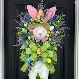 Decorative Flowers Easter Wreath Colourful Door Wall Ornaments Happy Home Festival Party Garland Decoration