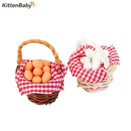 Kitchens Play Food 1 set of 1 12 mini egg basket duck egg rack kitchen food model simulation game toy doll house accessories d240525