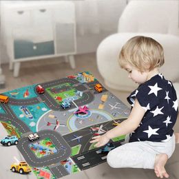 Play Mats Road Mat Children Traffic Car Map Boy Girls Educational Toy Road Carpet Playmat For Baby Mats Cartoon City Rug Kids Toys Games Z8WQ