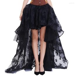 Skirts WOMEN 'S LACE SKIRT PLUS SIZE STEAMPUNK GOTHIC VINTAGE FLOOR LENGTH SEXY WEDDING PARTY HIGH LOW BLACK FLORAL