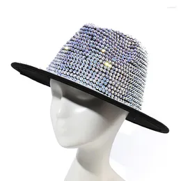 Berets Hat For Women Men Handmade Shining Diamond Fedoras Jazz Hats Fashion Luxury Performance Dress Sombreros De Mujer