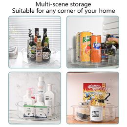 Rotating Lazy Susan Organiser Storage Tray For Kitchen/Bathroom Pantry Fridge Cupboards & Counter Clear Rotating Organiser