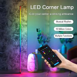 Living Room Corner Floor Lamp 140cm Bluetooth RGBW Mood Light for Bedroom Nordic Home Decor Table Lamp Interior Stand lighting