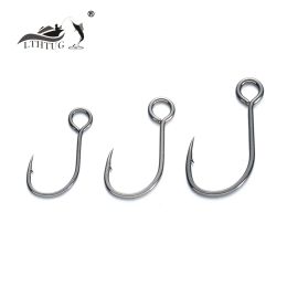 BKK Brand Black Nickel Fishing Lure Single Hooks For Hard Bait 8# 6# 4# Stream Fishing Barbed Hook Trout Salmonids Zander Perch