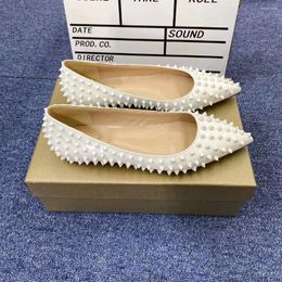 Casual Shoes Spike Rivets Flats Women Slip On Pointy Toe Ladies Girls Comfortable Woman Plus Size 35-45