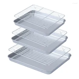 Plates Flat Bottom Drain Tray Barbecue Grid Rack Draining And Preparation Baking With Cooling Set