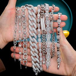 Bangle Luxury Chunky Link Bracelet For Women Wedding Full Cubic Zircon Crystal CZ Dubai Party Jewelry 2022Bangle BangleBangle 222b