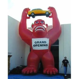 wholesale Advertising cartoon red green purple inflatable gorilla chimpanzee with car custom logo printed for promotion