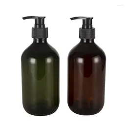 Storage Bottles 20pcs 500ml Amber Green PET Pump Plastic Cream Lotion Bottle Shower Gel Shampoo Hair Condition Refillable