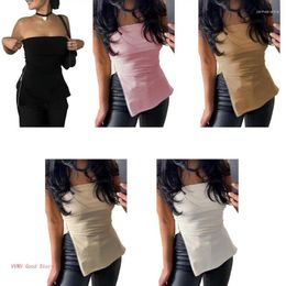 Women's Tanks Women Tube Tops Lady Girls Strapless Bandeau Ladies Zipper Crop Top Clothes