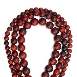 1 Strand Round Rosewood Beads Burmese Natural Wooden Loose Spacer Beading for DIY Necklace Bracelet Jewelrys Makings