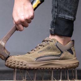 Waliantile Summer Safety Work Shoes For Men Male Non-slip Puncture Proof Working Boots Breathable Steel Toe Indestructible Shoes