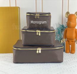 m43690 packing cube pm mm gm cosmetic bag storage suitcase Jewellery box monogams damier pattern designers luxurys multisize travel 5371003