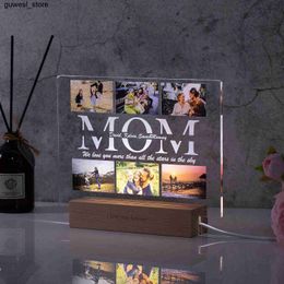 Night Lights Personalised Customised Photo Text 3D Acrylic Light Customised Bedroom Night Light DAD Love Family and Friends Birthday Gift for Mom S2452410