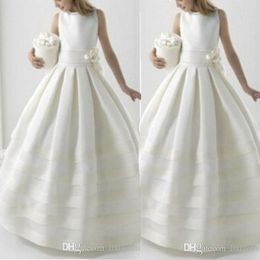 Two Piece Handmade Pageant Dresses With Jacket Ball Gowns Girls Flower Girl Holy First Communion Dress For Weddings Formal Gown 2021 248K