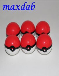 6ml pokeball shaped Food Grade Silicone Ball Container Case Jar for Dab Oil Dry herb Wax Box smoking accessories9104980