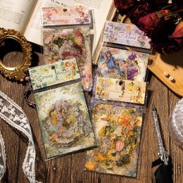 30Pcs Vintage Flower Fairy Decorative Pet Sticker Pack Scrapbooking Label Diy Diary Album Phone Journal Planner