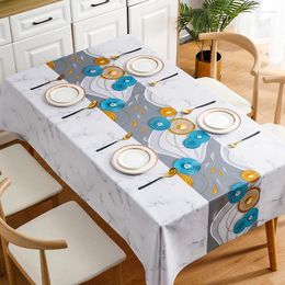 Table Cloth 2024 Waterproof And Oil-proof Tablecloth Ins Wind Tea Yarn Fabric Cross-border