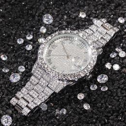 Mens Watch Full Diamond High Quality Iced Out Watch New Fashion Hip Hop Punk Gold Silver Watch 299g
