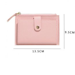 Women Simple Wallets PU Leather Female Purse Mini Hasp Solid Multi-Cards Holder Coin Short Wallets Slim Small Wallet Zipper Bags