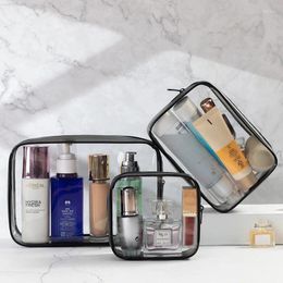 Cosmetic Bags 3PCS/SET Clear Makeup Bag Women PVC Travel Organizer Beauty Case Toiletry Wash Pouch Waterproof Storage