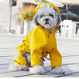 Dog Apparel Reflective Fashion Outdoor Breathable Solid Colour Pets Raincoats Puppy Clothes Small Dogs Rain Coat Waterproof Jacket