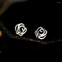 Stud Earrings Fashion Female Trendy Gold Silver Colour Hollow Rose Flower Brincos Wedding Jewellery