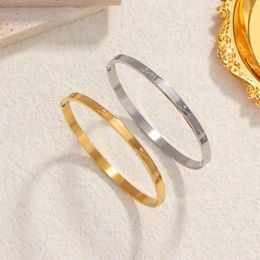 Bangle Trendy Stainless Steel Bracelets For Women Gold Plated Forever Love Heart Letter Bangles Wedding Party Gifts