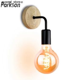 Night Lights Wooden wall lamp retro industrial wall lamp dimmable retro E27 bulb wall lamp used for indoor decorative lighting in family attic S2452410