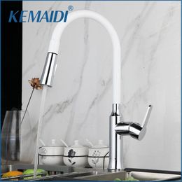 Kitchen Faucets KEMAIDI Swivel Faucet 360 Rotated Chrome Brass Mixer Basin Sink Stainless Steel Water Tap