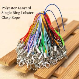 100pcs Polyester Lanyard Single Ring Lobster Clasp Rope Keychains Hooks Mobile Phone Strap Accessories Key Ring