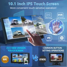 10.1 Inch 5CH Vehicle AHD 1080P Camera Monitor System MP5 Bluetooth Touch Screen BSD Alarm DVR Reversing Parking Kit for Truck