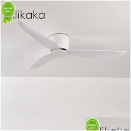 Other Home & Garden New Modern Low Profile White Ceiling Fan Without Light Dc With Remote Control Decorative No Lamp 220V Drop Deliver Dhg17