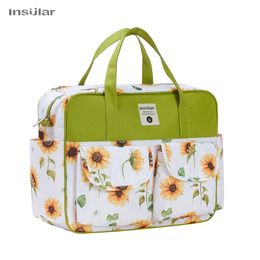 Insular Baby Diaper Large Capacity Mommy Handbag Shoulder Bag Fashion Printing Outdoor Travel Mummy Stroller Nappy Bags L2405