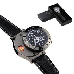 Creative Men's Watch wiederaufladbare Uhr Elektrische leichter USB Metal Watch Zigaretten -Fackel -Feuerzeuge RVGNQ