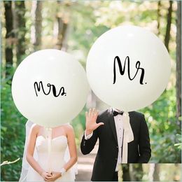 Party Decoration Mr Mrs Balloon Large 36 Inch Round Latex Balloons Valentine Day Wedding Bachelorette Supplies Drop Delivery Home Ga Dhafb