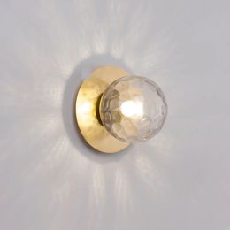 Modern Wall Light With Round Glass Lampshade for Living Room Bedroom Gold Black Led Wall Sconce Lamp Decor Mirrior Light