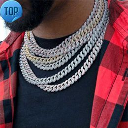 Hip Jewellery Mens 925 Sterling Silver 10mm CZ Gold Filled Cuban Link Chain Bracelet Set Iced Out Miami Cuban Chain Necklace