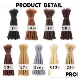 Hair Pieces Afro Kinky Bk Natural Human Dreadlocks Braids Cloghet Braiding Extensions Handmade Soft Faux Locs For Women Black 220409 D Otspf