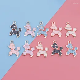 Charms 10pcs Kawaii Dog Animal Metal Enamel Pendant For Earring Bracelet Necklace Jewelry Making Supplies Diy Accessories