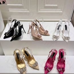 Tacchi alti di lusso sandali mesh tacchi a punta scarpe eleganti stilisti slingbacks di alta qualità design caldo scarpe da sera classiche con scatola 35-42