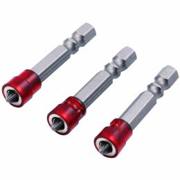 1/4" Screwdriver Bits Red Head Magnet Driver Hex Shank With Magnetizer Cross Magnetic Bit Hand Electric Screw Tool Accessories