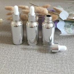 Storage Bottles 50pieces/Lot 30ml High Temperature Silver Plated Dropper Bottle Container Essential Oil Glass