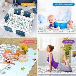 Play Mats Kids Playmat Crling Carpet Children Toddler Thermal Rug Game Pad Foam Educational Toys 1cm Thick Foldable Floor Baby Play Mats 3LNH