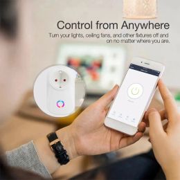 Tuya Wifi Smart Plug 16A EU Brazil Socket With Timer Power Energy Monitor SmartLife APP Voice Control Work For Google Home Alexa