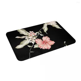 Carpets Decorative Floral 24" X 16" Non Slip Absorbent Memory Foam Bath Mat For Home Decor/Kitchen/Entry/Indoor/Outdoor/Living Room